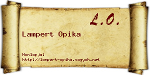 Lampert Opika névjegykártya